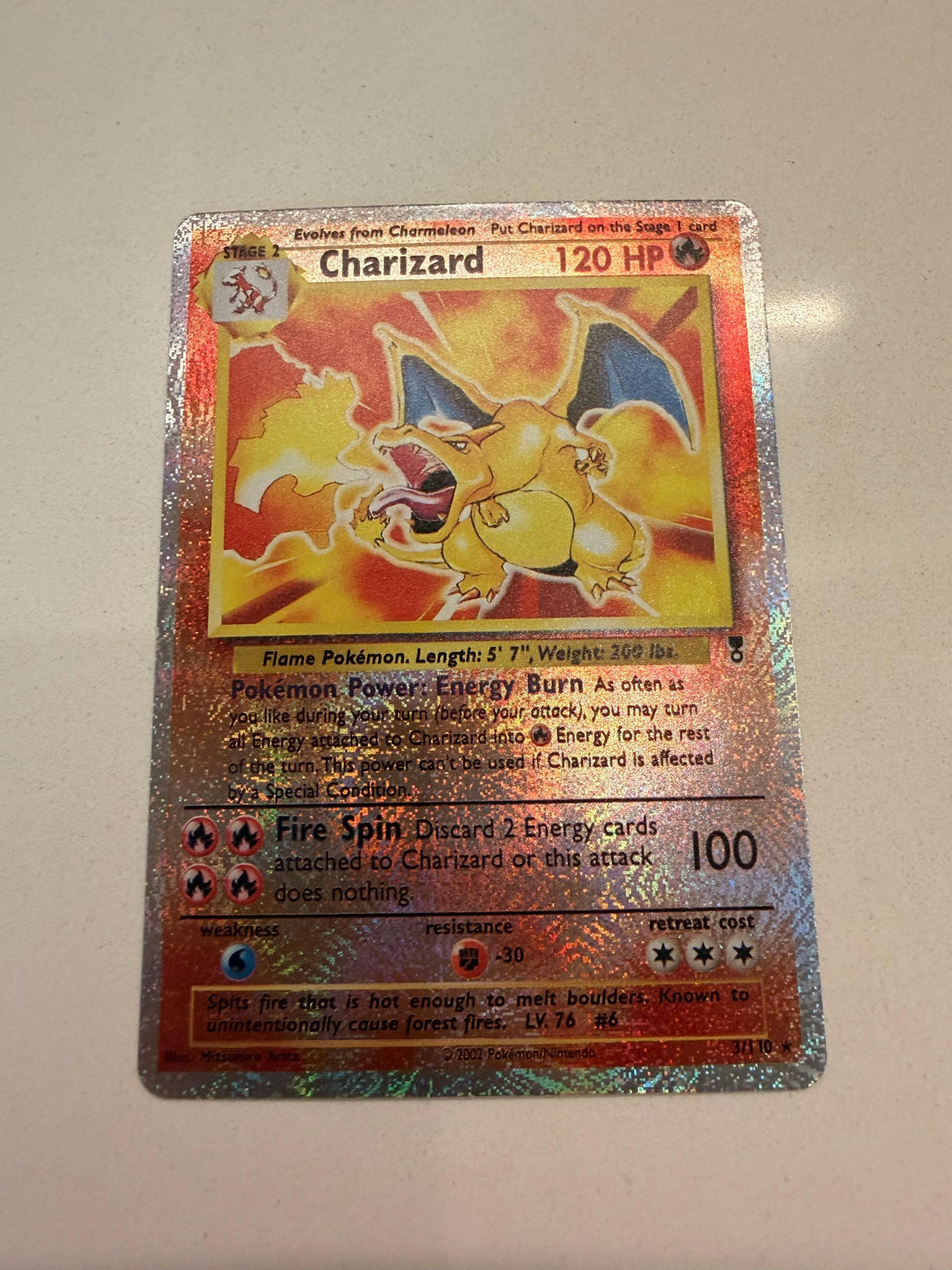Charizard # Legendary Collection proxy card, not real novelty