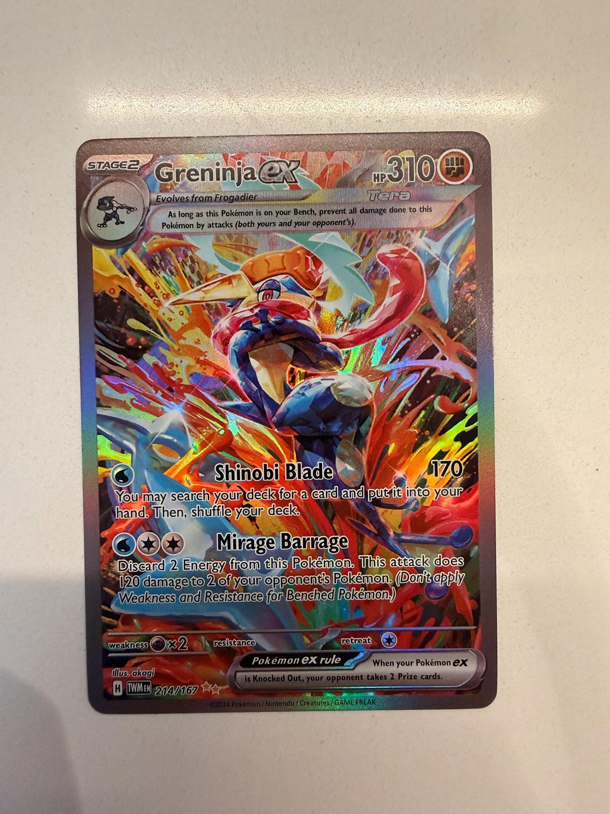 Greninja Ex # Twilight Masquerade proxy card, not real novelty