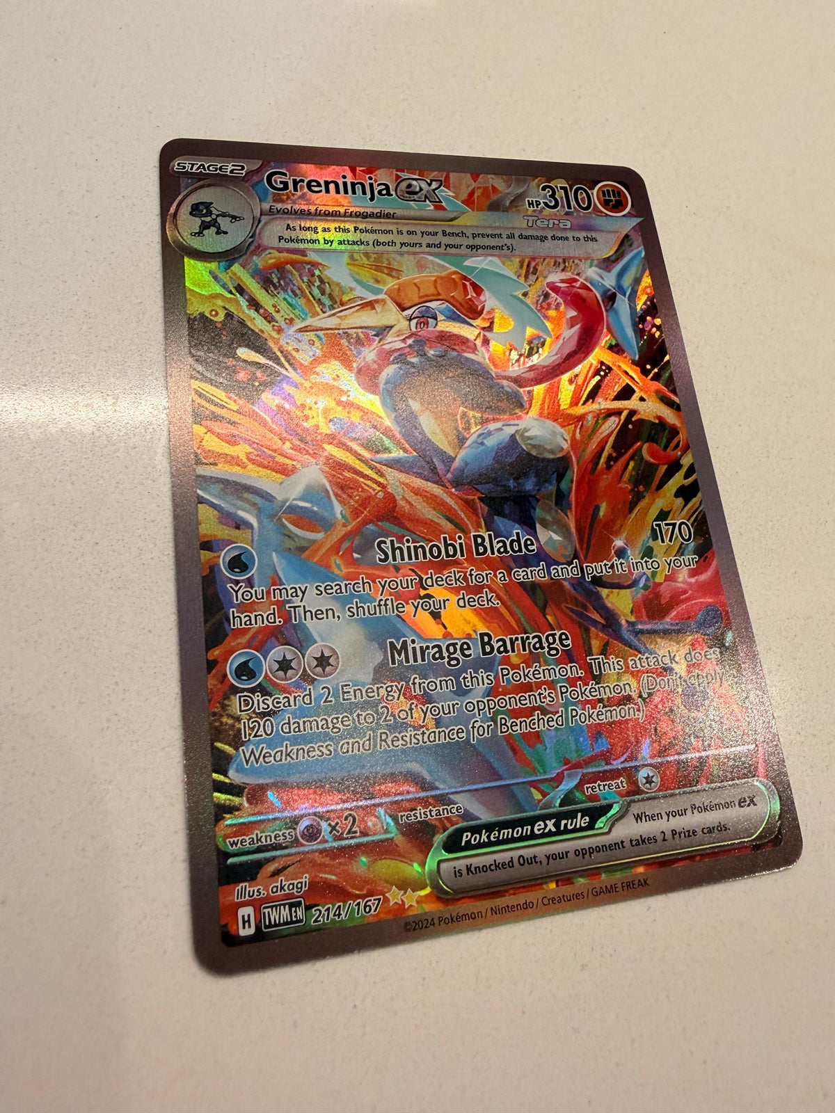 Greninja Ex # Twilight Masquerade proxy card, not real novelty