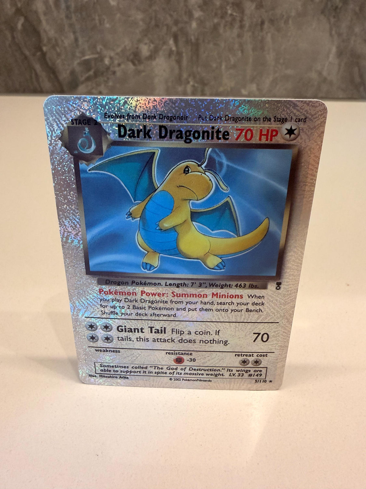 Dark Dragonite Reverse Holo # Unsorted proxy card, not real novelty