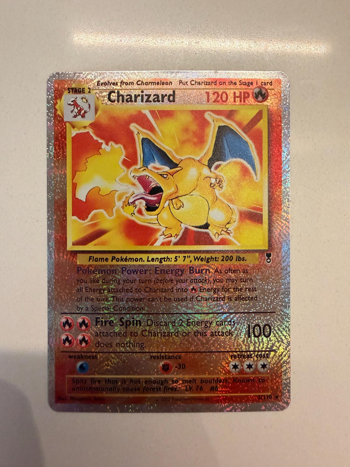 Charizard # Legendary Collection proxy card, not real novelty