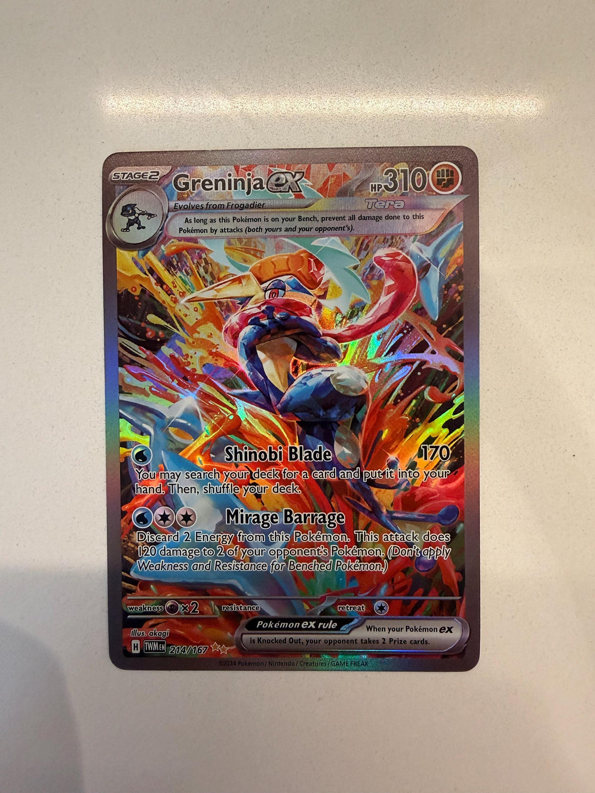 Greninja Ex # Twilight Masquerade proxy card, not real novelty