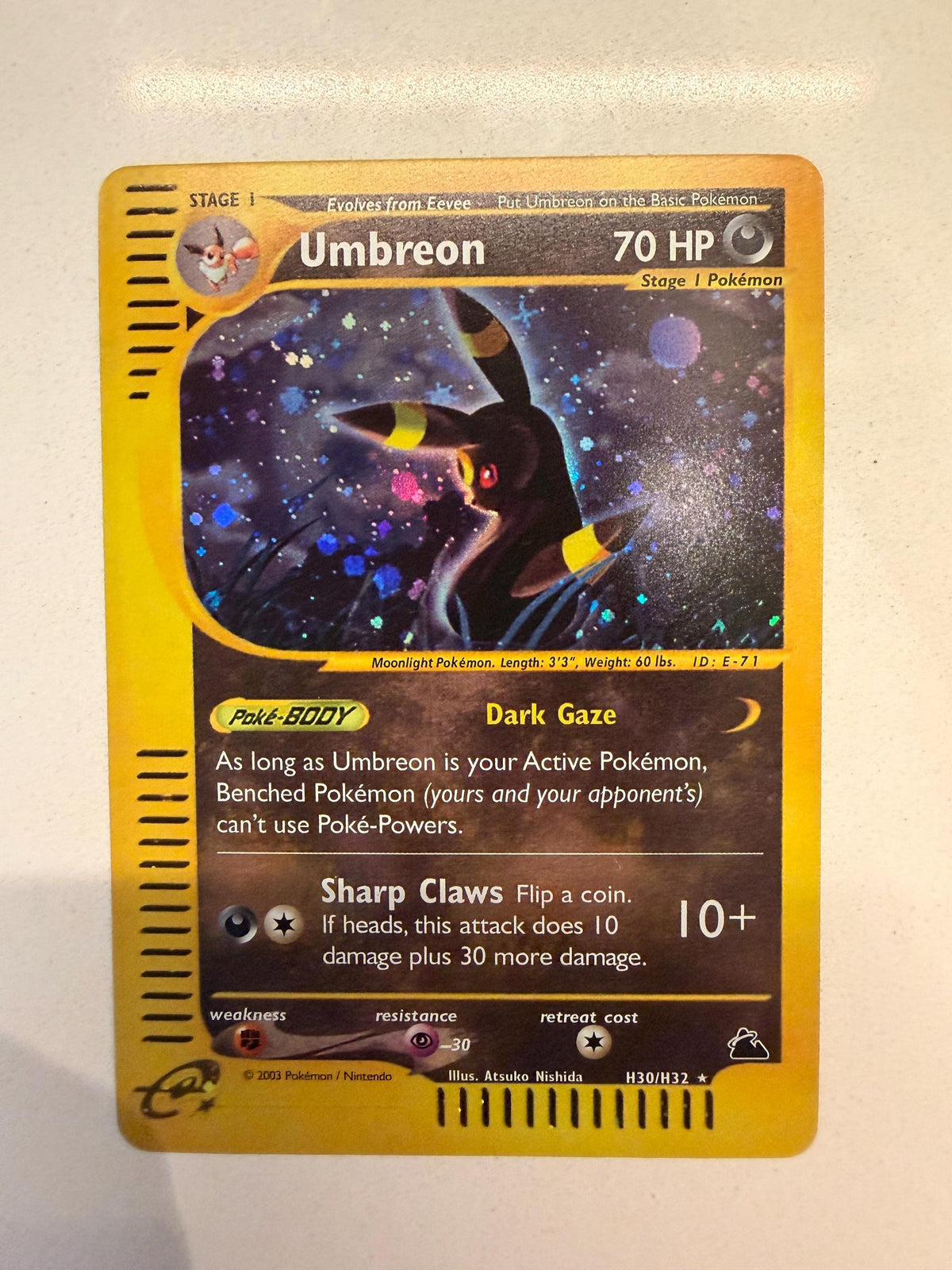 Umbreon E Reader # Unsorted proxy card, not real novelty