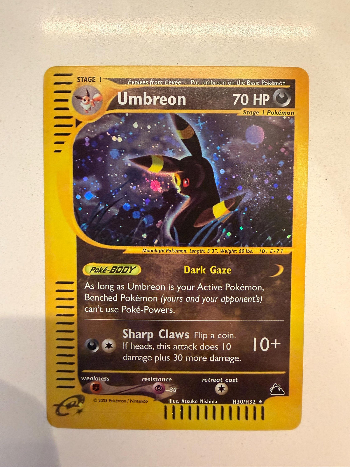 Umbreon E Reader # Unsorted proxy card, not real novelty