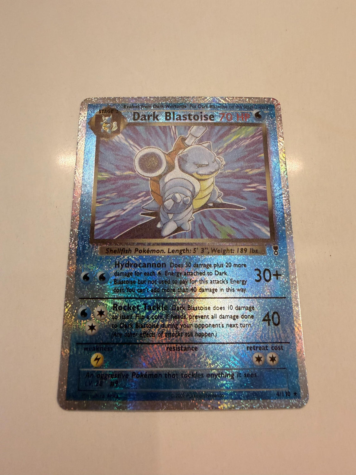Dark Blastoise Reverse Holo # Unsorted proxy card, not real novelty