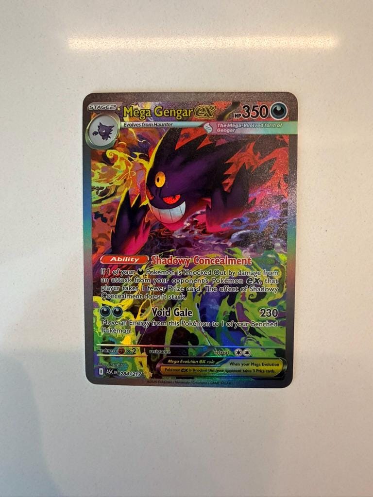Mega Gengar ex #284 Ascended Heroes proxy card, not real novelty