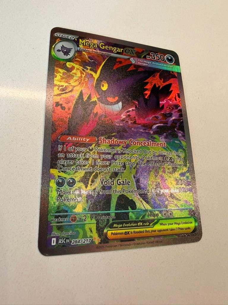 Mega Gengar ex #284 Ascended Heroes proxy card, not real novelty