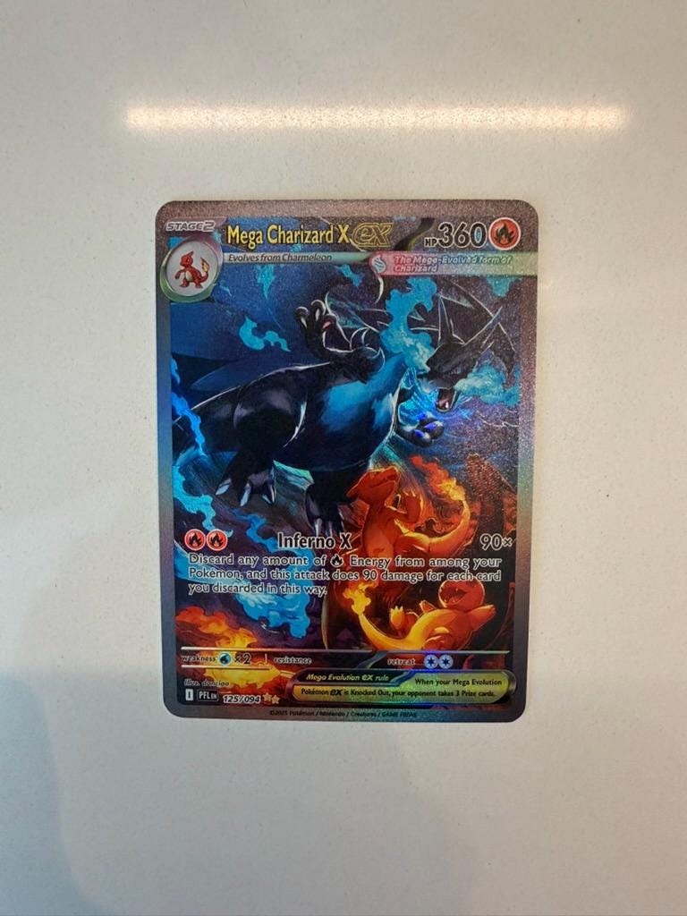 Mega Charizard X ex #125 Phantasmal Flames proxy card, not real novelty