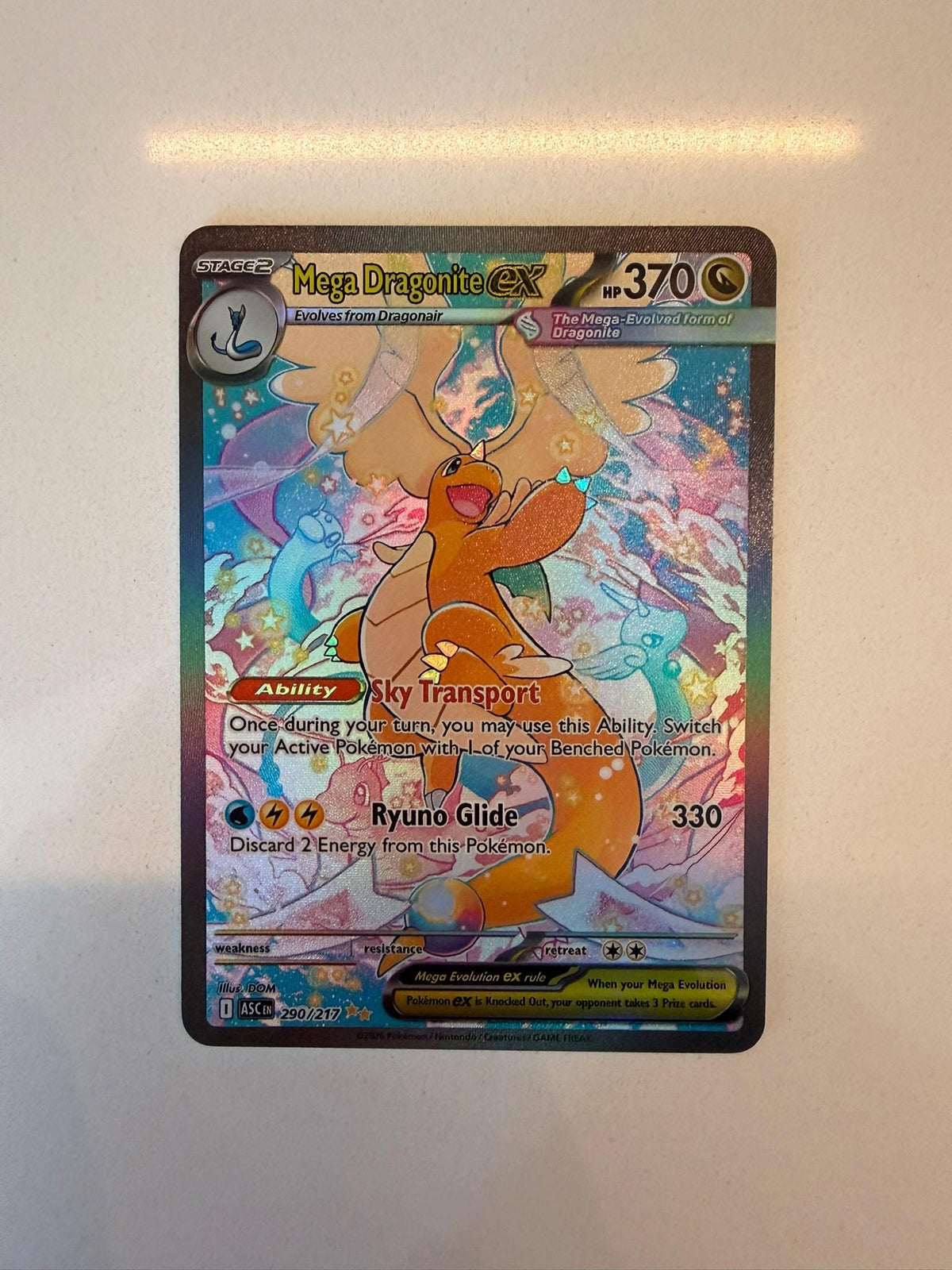 Mega Dragonite ex #290 Unsorted proxy card, not real novelty