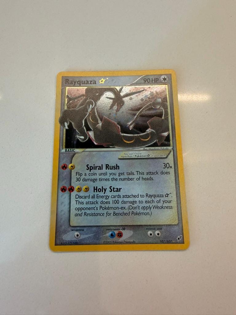 Rayquaza Gold Star #107 Deoxys proxy card, not real novelty