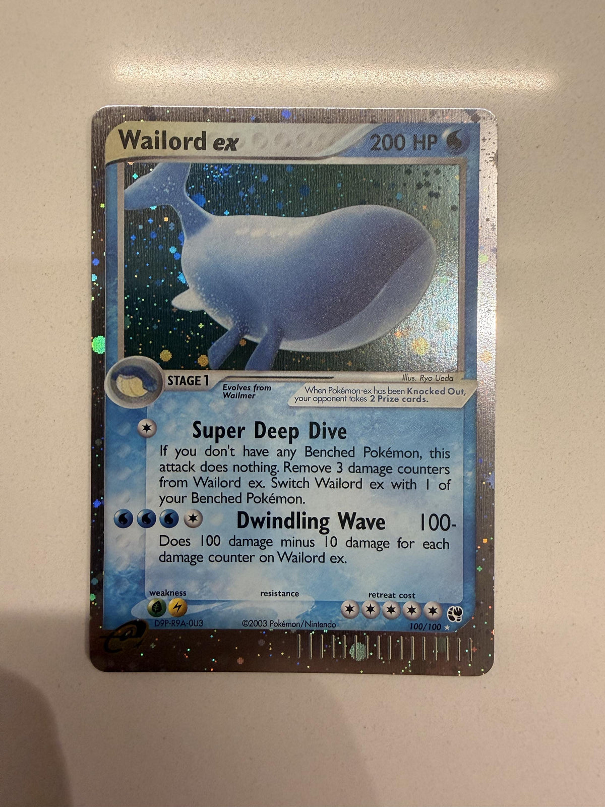 Wailord EX #100 Sandstorm proxy card, not real novelty