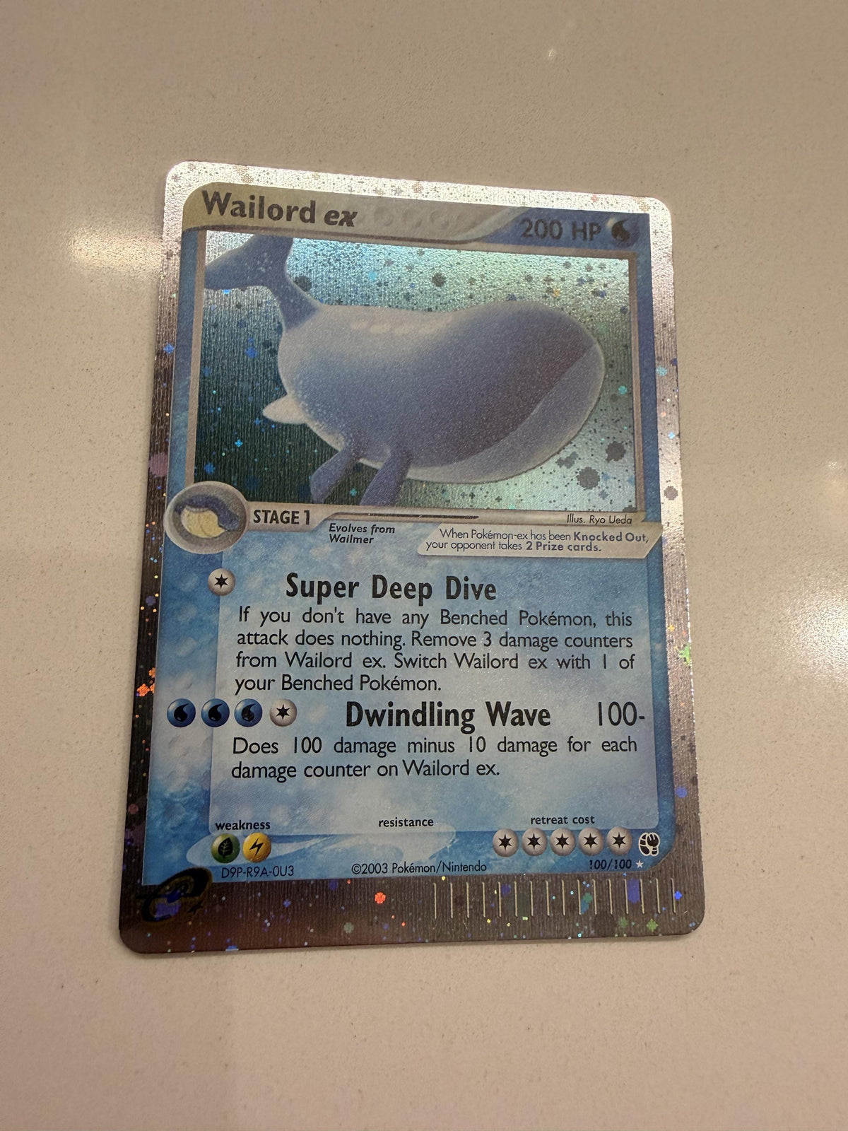 Wailord EX #100 Sandstorm proxy card, not real novelty