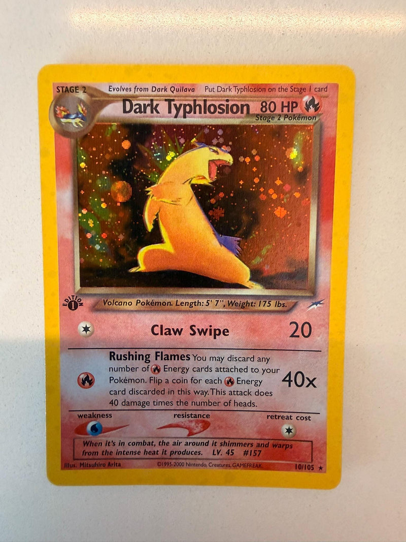 Dark Typhlosion #10 Neo Destiny proxy card, not real novelty