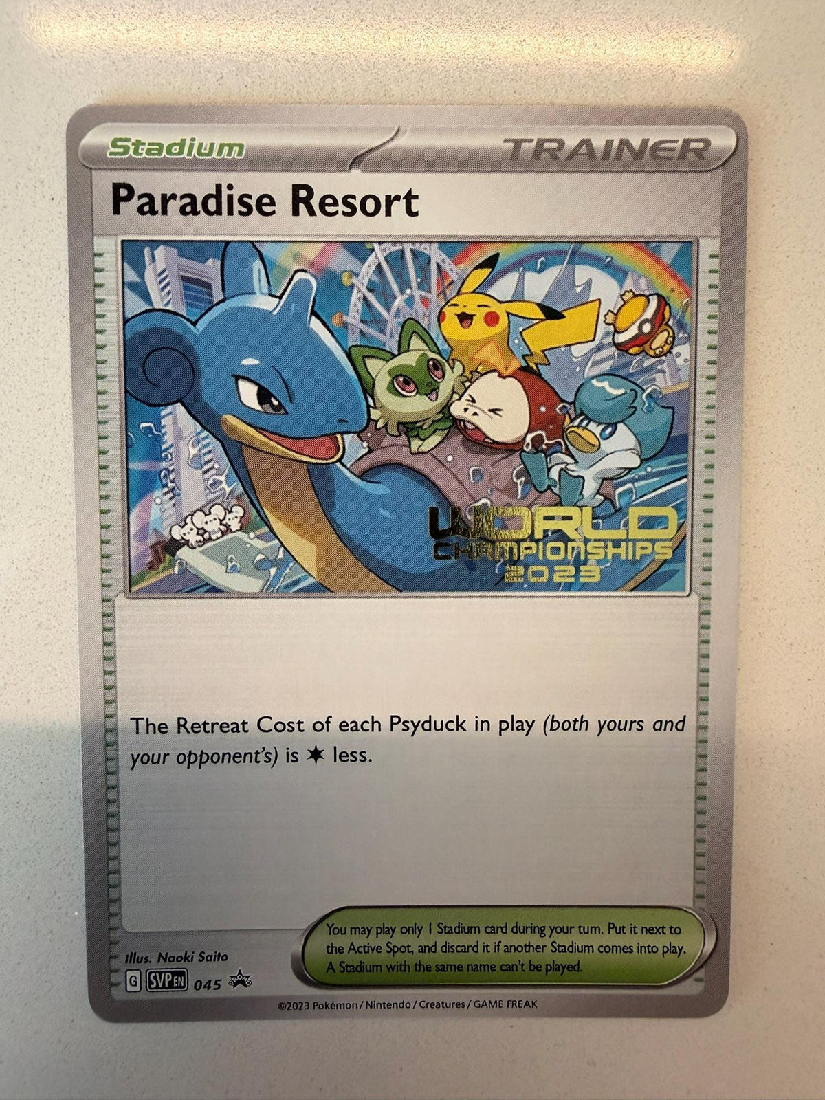 Paradise Resort # World Championships Collection proxy card, not real novelty