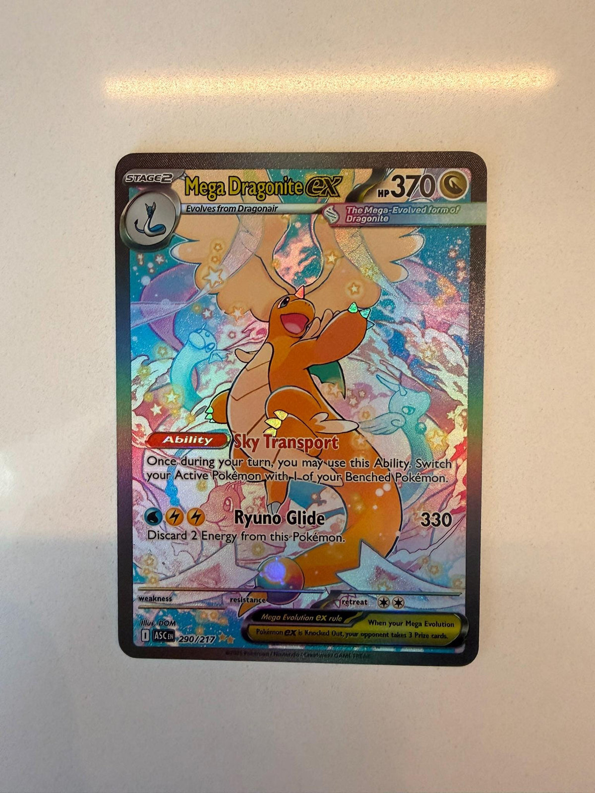 Mega Dragonite ex #290 Unsorted proxy card, not real novelty