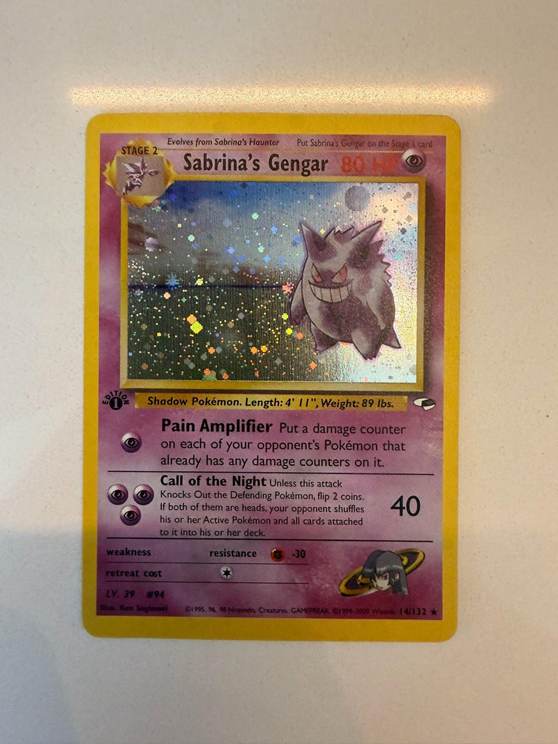 Sabrina's Gengar #14 Gym Heroes proxy card, not real novelty