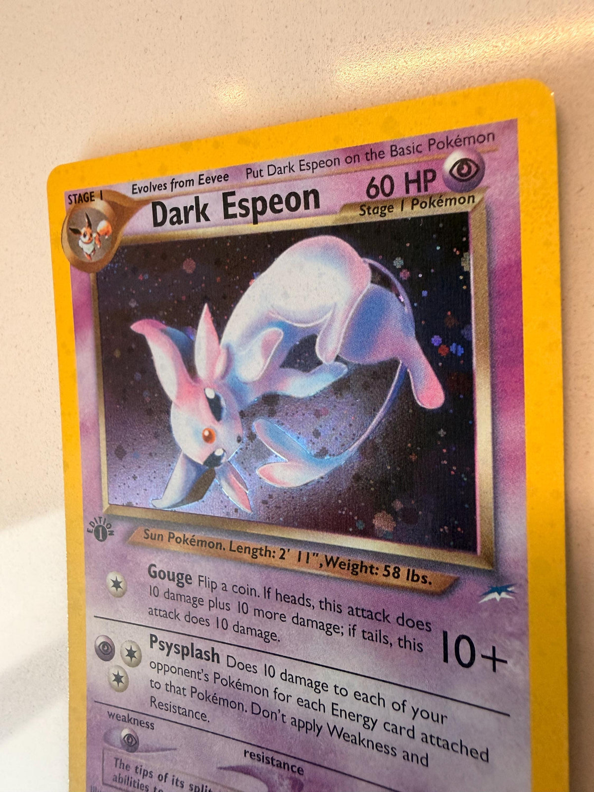 Dark Espeon #4 Neo Destiny proxy card, not real novelty