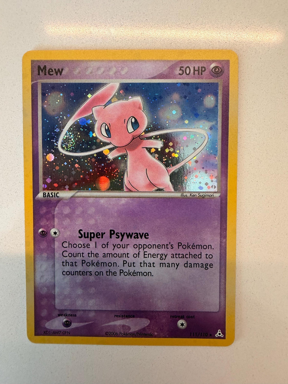 Mew #111 Holon Phantoms proxy card, not real novelty