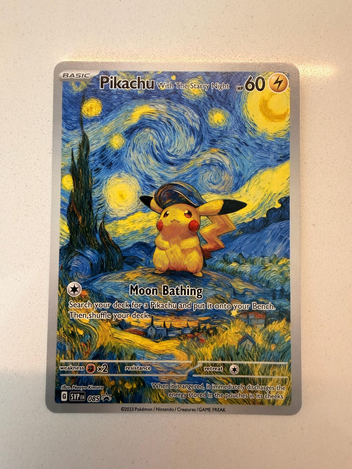 Pikachu With The Starry Night Inspired Art # Unsorted proxy card, not real novelty