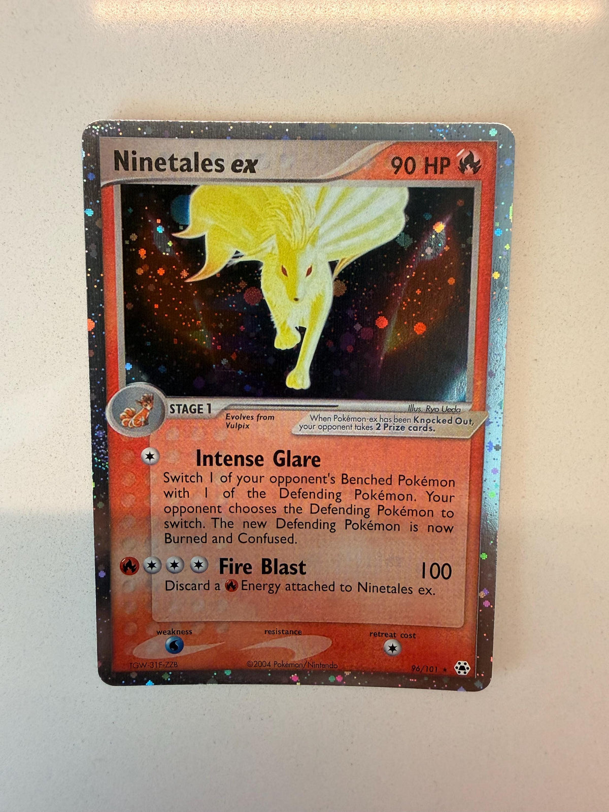 Ninetales EX #96 Hidden Legends proxy card, not real novelty