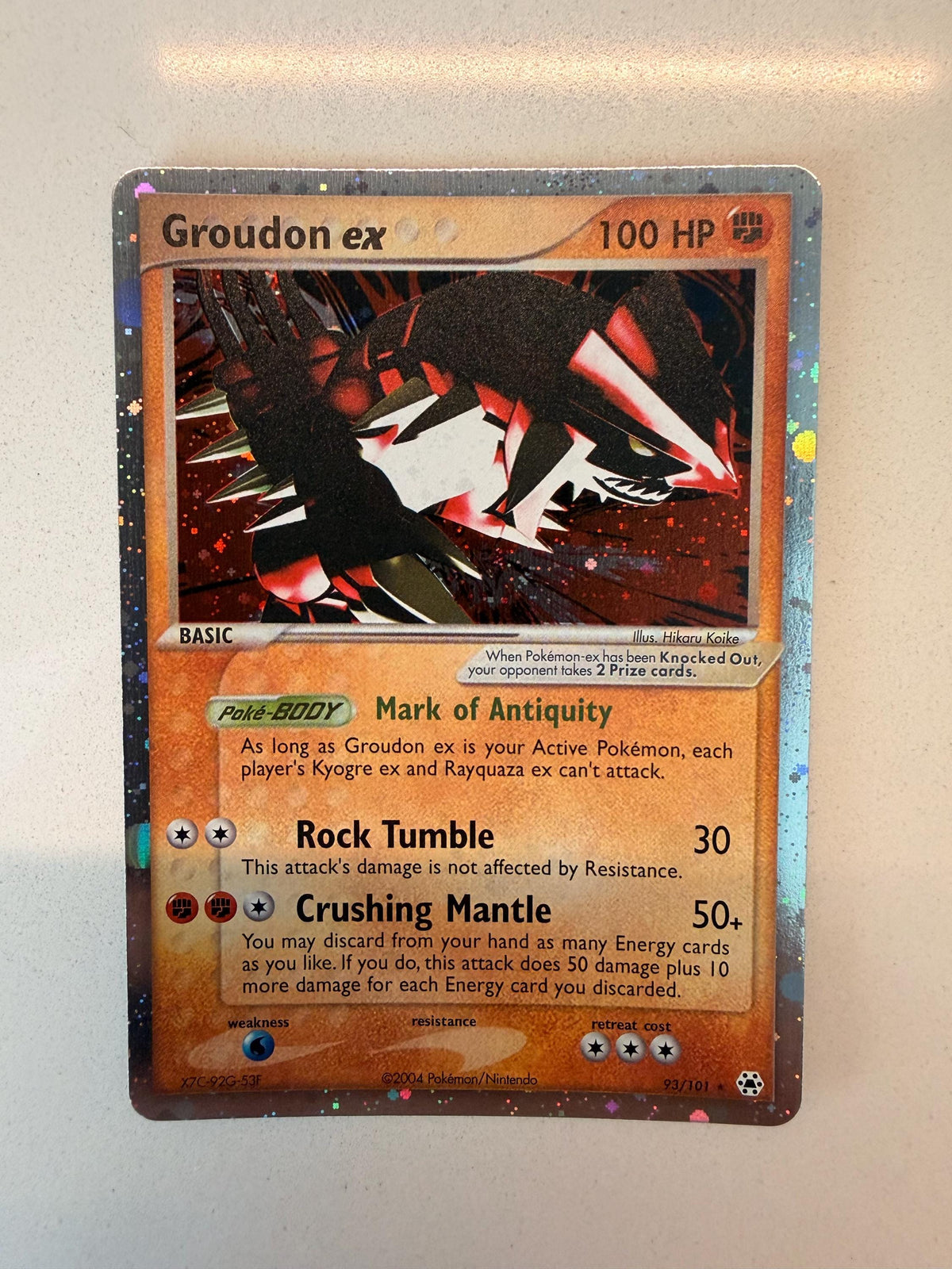 Groudon EX #93 Hidden Legends proxy card, not real novelty