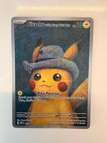 Pikachu with Grey Felt Hat #85 Promo proxy card, not real novelty