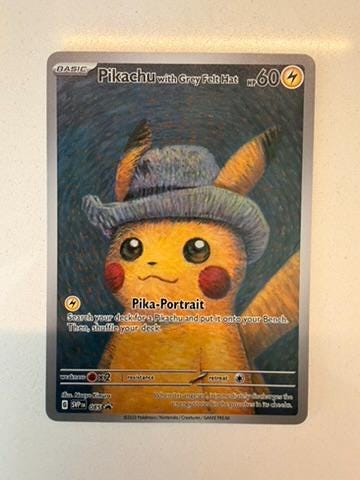 Pikachu with Grey Felt Hat #85 Promo proxy card, not real novelty