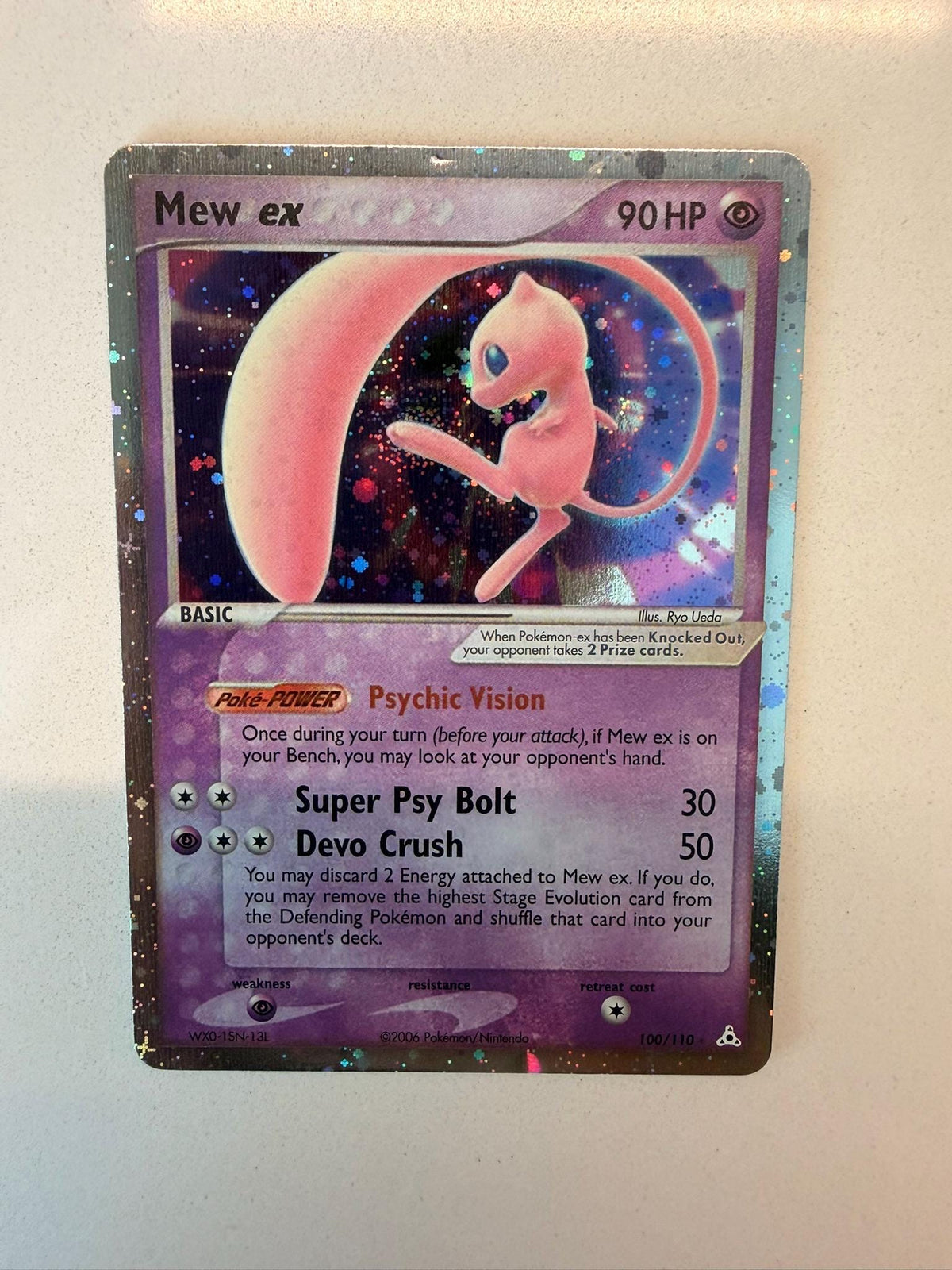 Mew EX #100 Holon Phantoms proxy card, not real novelty