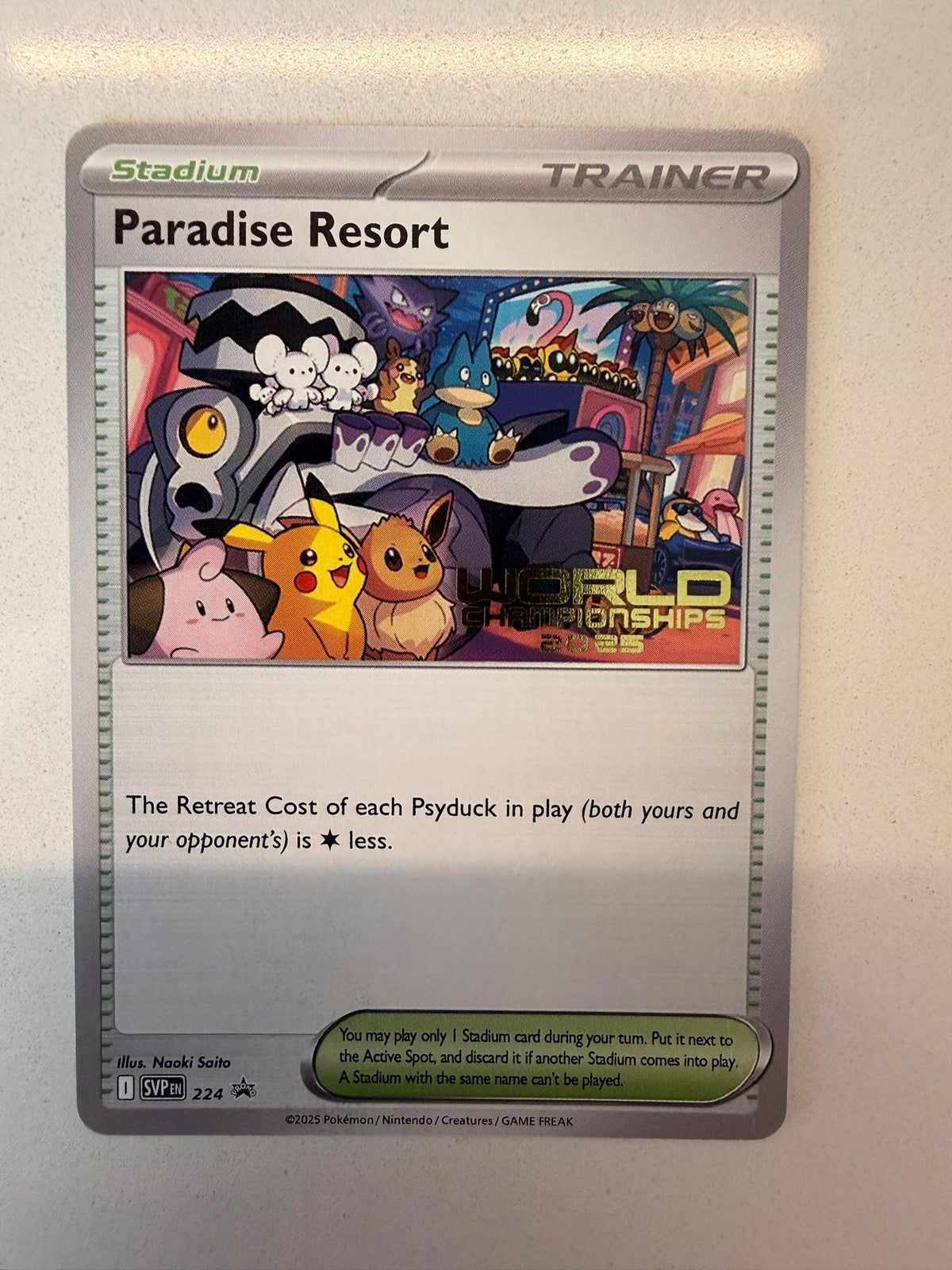 Paradise Resort # World Championships Collection proxy card, not real novelty