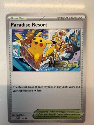 Paradise Resort # World Championships Collection proxy card, not real novelty