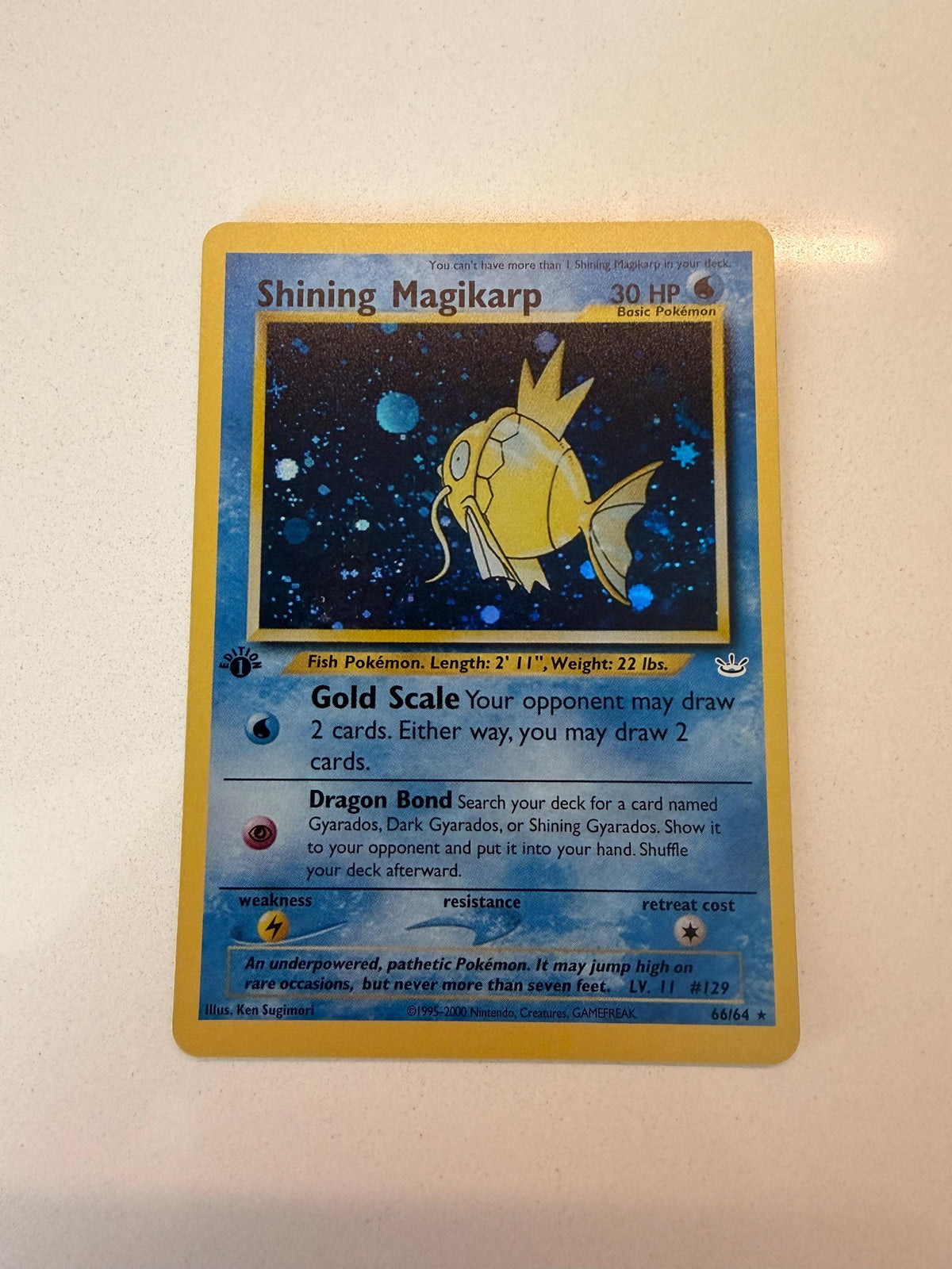 Shining Magikarp #66 Neo Revelation proxy card, not real novelty