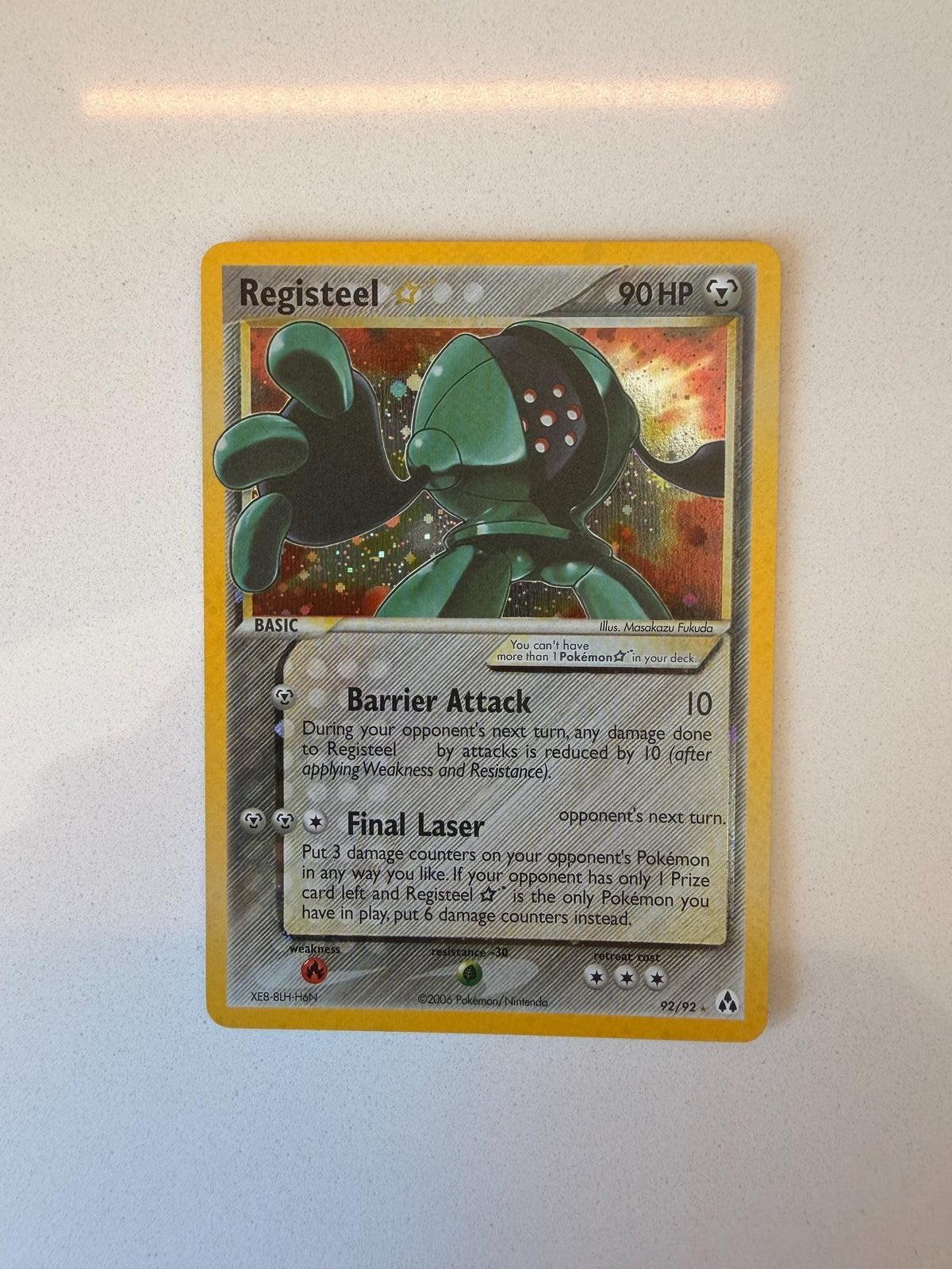 Registeel Gold Star #92 Legend Maker proxy card, not real novelty