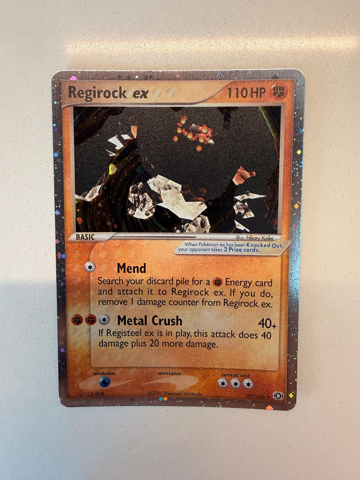Regirock EX #99 Emerald proxy card, not real novelty