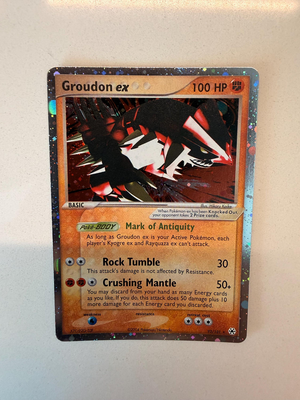 Groudon EX #93 Hidden Legends proxy card, not real novelty