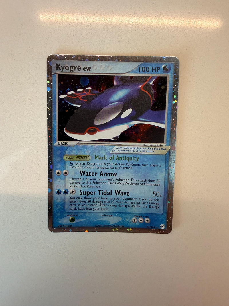 Kyogre EX #94 Hidden Legends proxy card, not real novelty