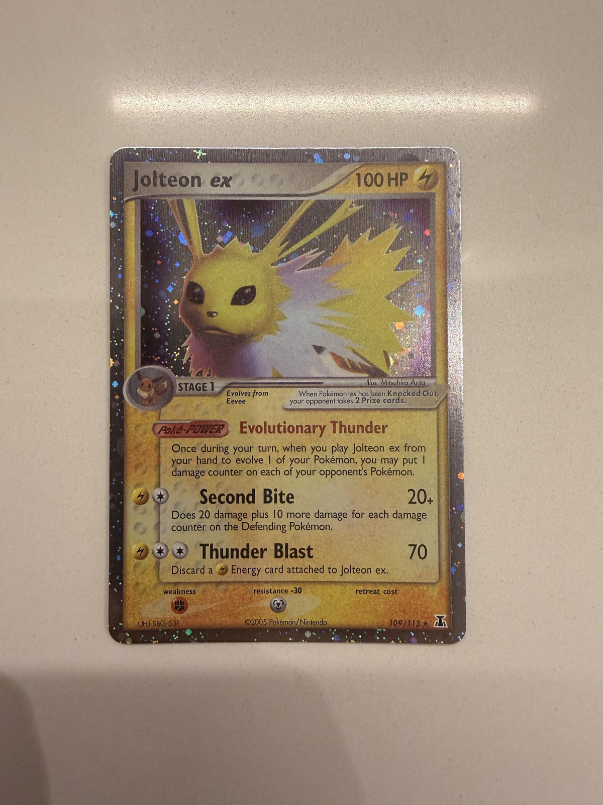 Jolteon EX #109 Delta Species proxy card, not real novelty