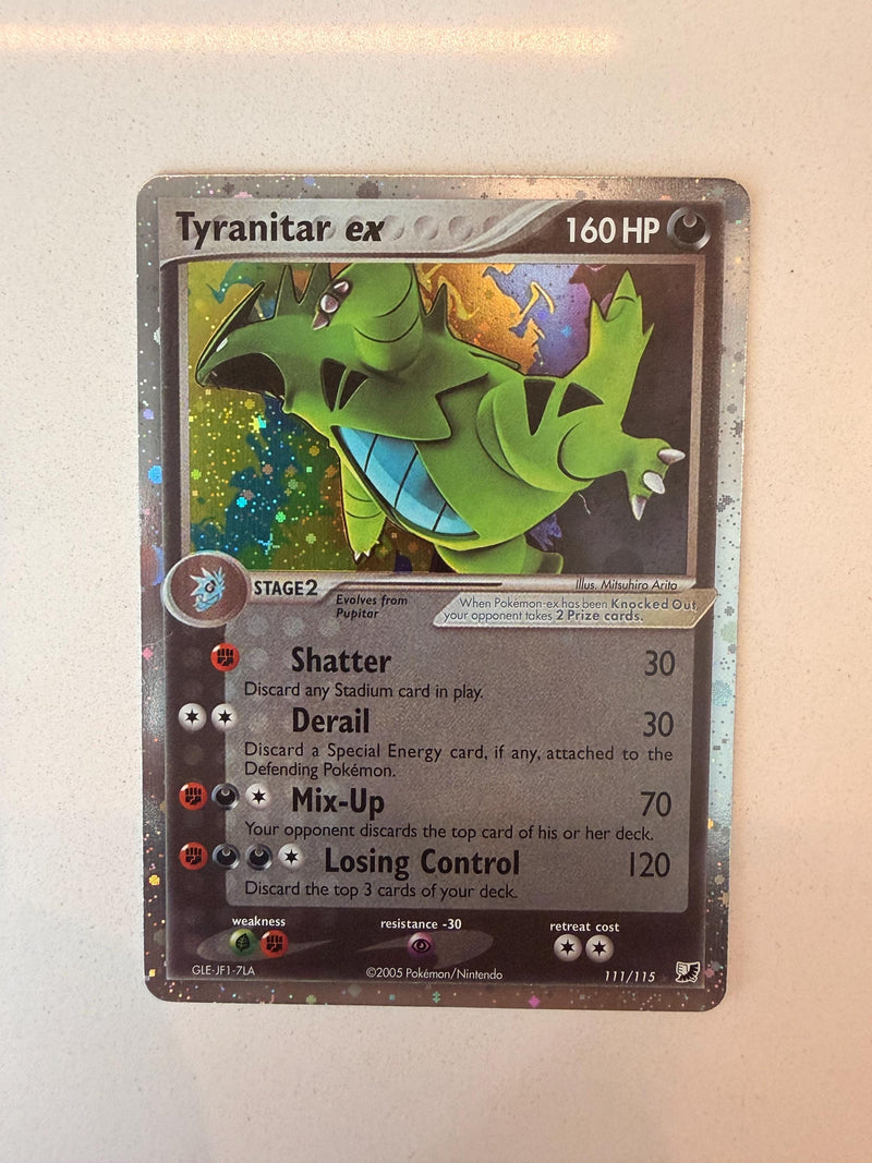 Tyranitar EX #111 Unseen Forces proxy card, not real novelty