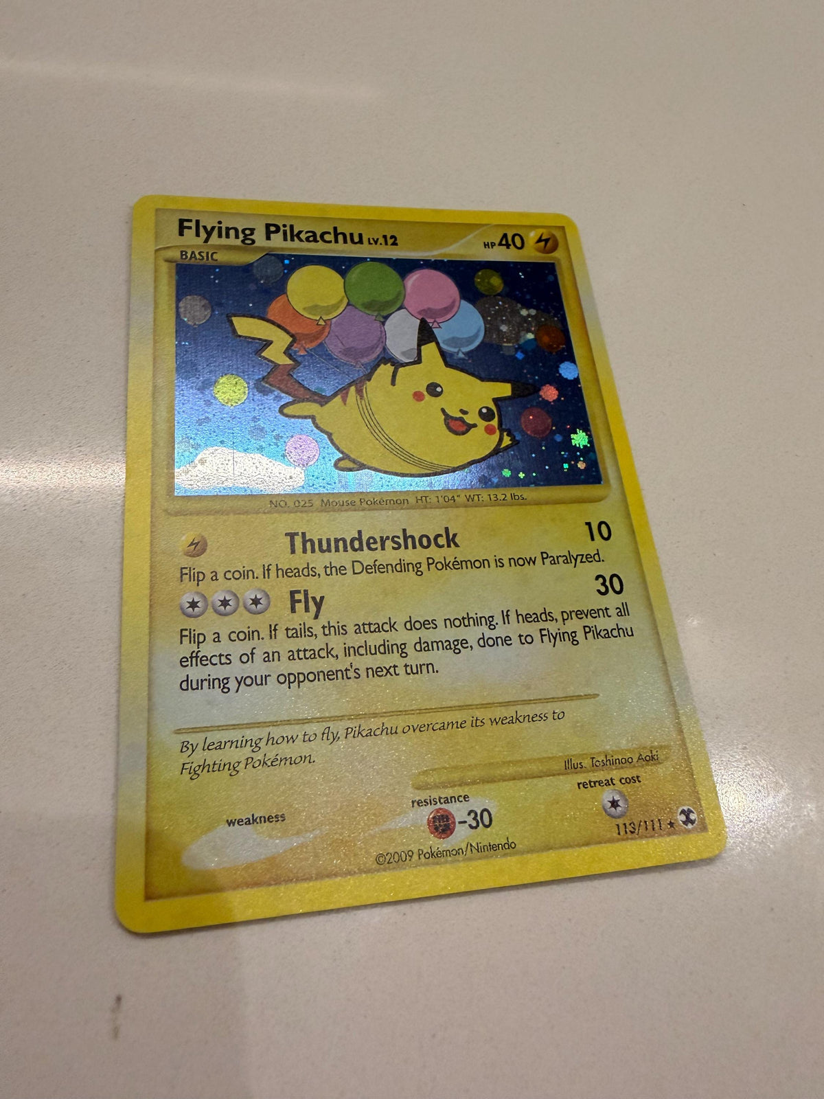 Flying Pikachu #113 Rising Rivals proxy card, not real novelty