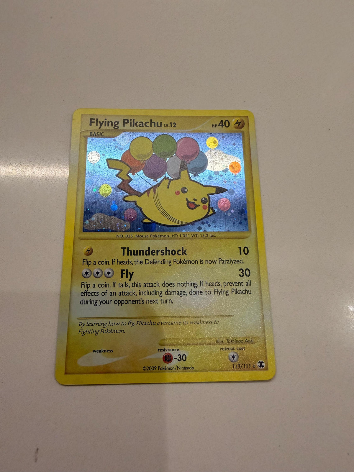 Flying Pikachu #113 Rising Rivals proxy card, not real novelty