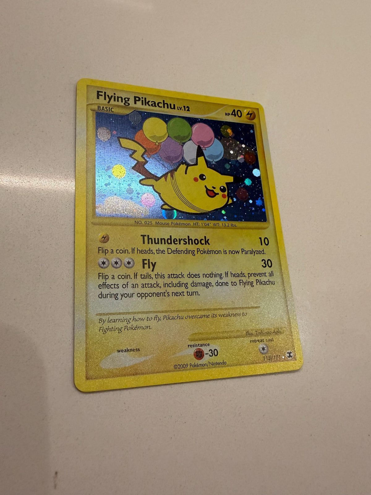 Flying Pikachu #113 Rising Rivals proxy card, not real novelty