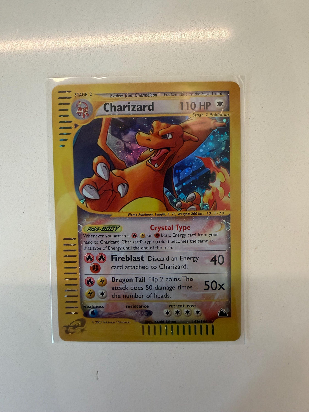 Charizard #146 Skyridge proxy card, not real novelty