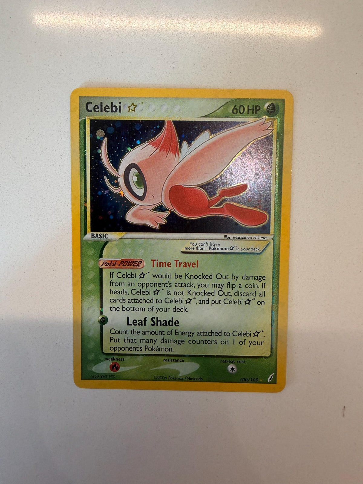 Celebi Gold Star #100 Crystal Guardians proxy card, not real novelty