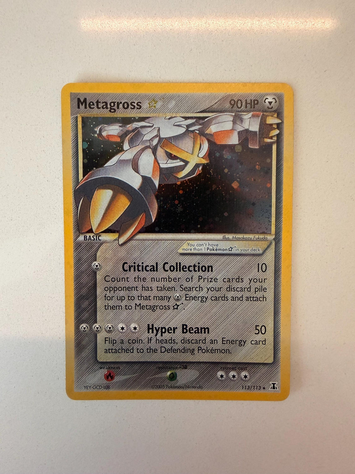 Metagross Gold Star #113 Delta Species proxy card, not real novelty