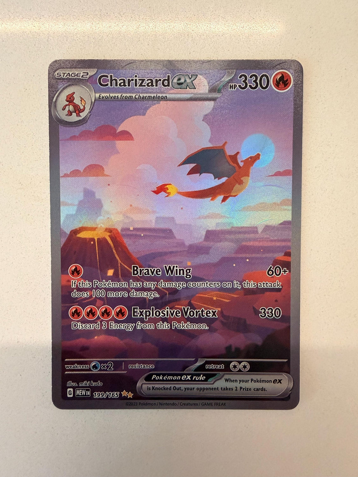 Charizard ex #199 Scarlet & Violet 151 proxy card, not real novelty