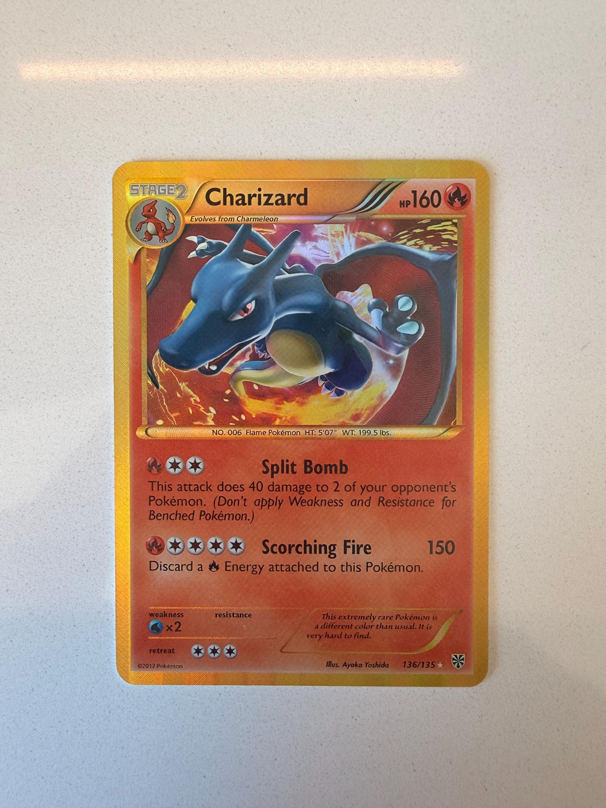 Charizard #136 Plasma Storm proxy card, not real novelty