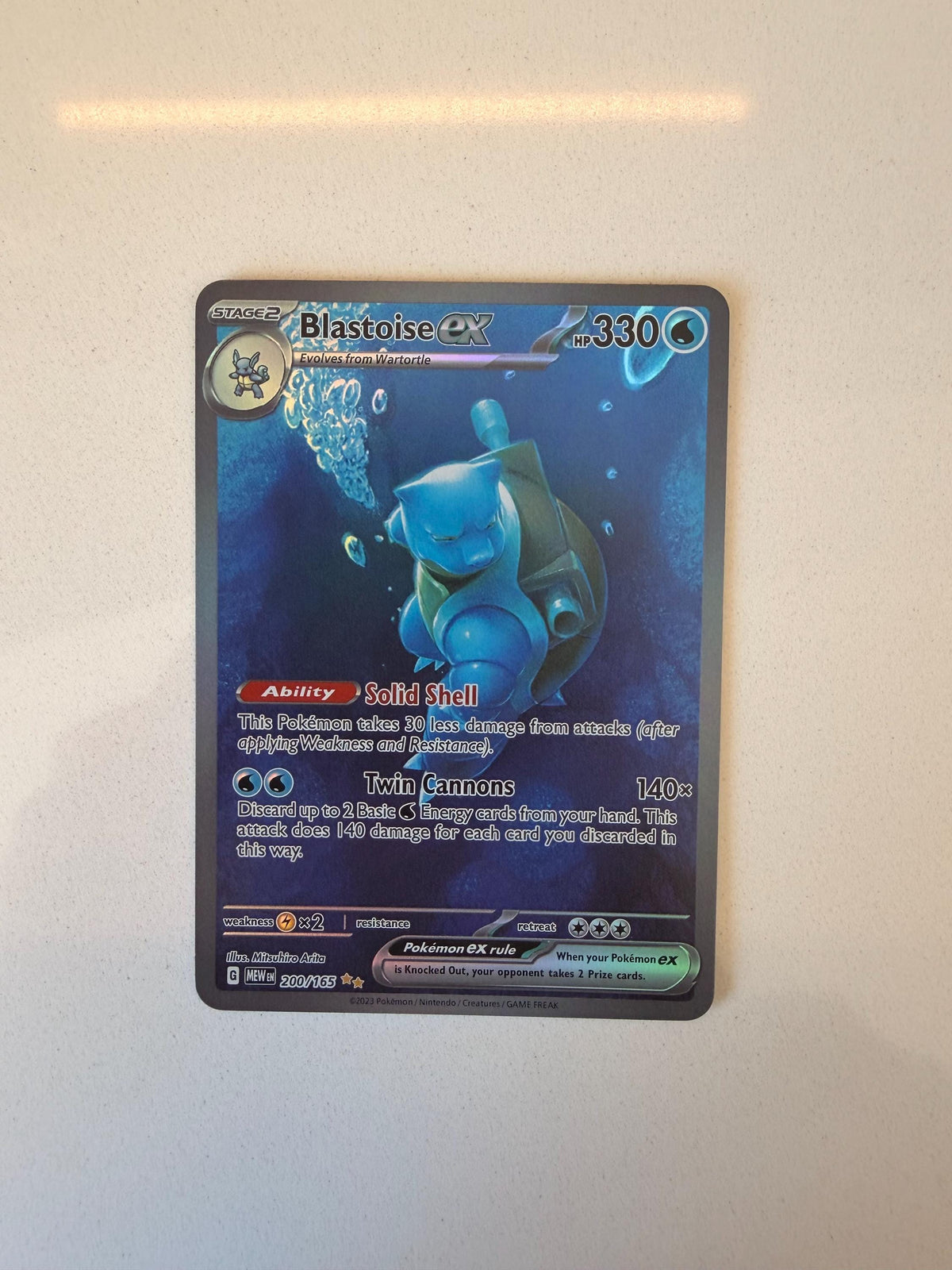 Blastoise ex #200 Scarlet & Violet 151 proxy card, not real novelty