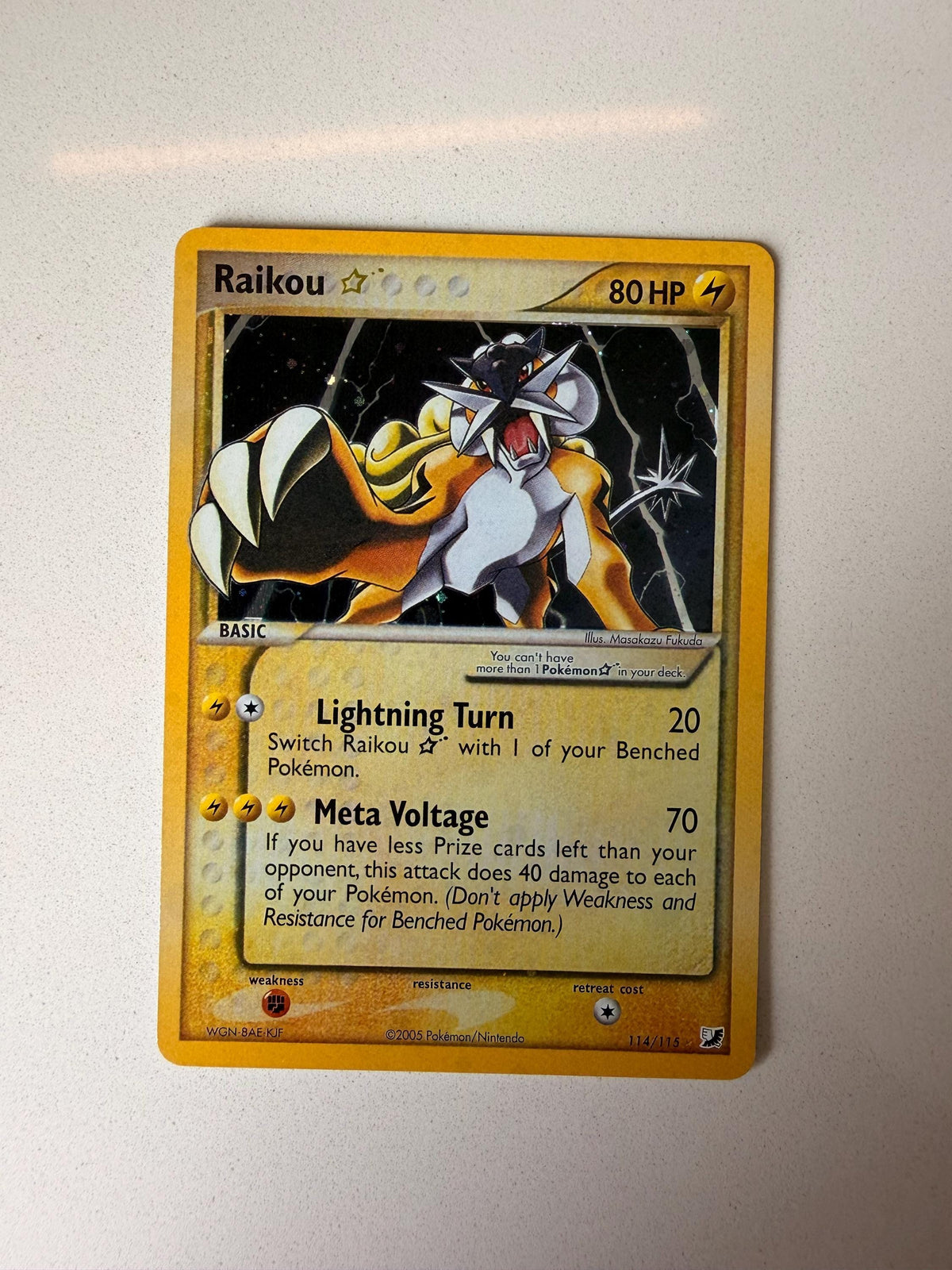 Raikou Gold Star #114 Unseen Forces proxy card, not real novelty