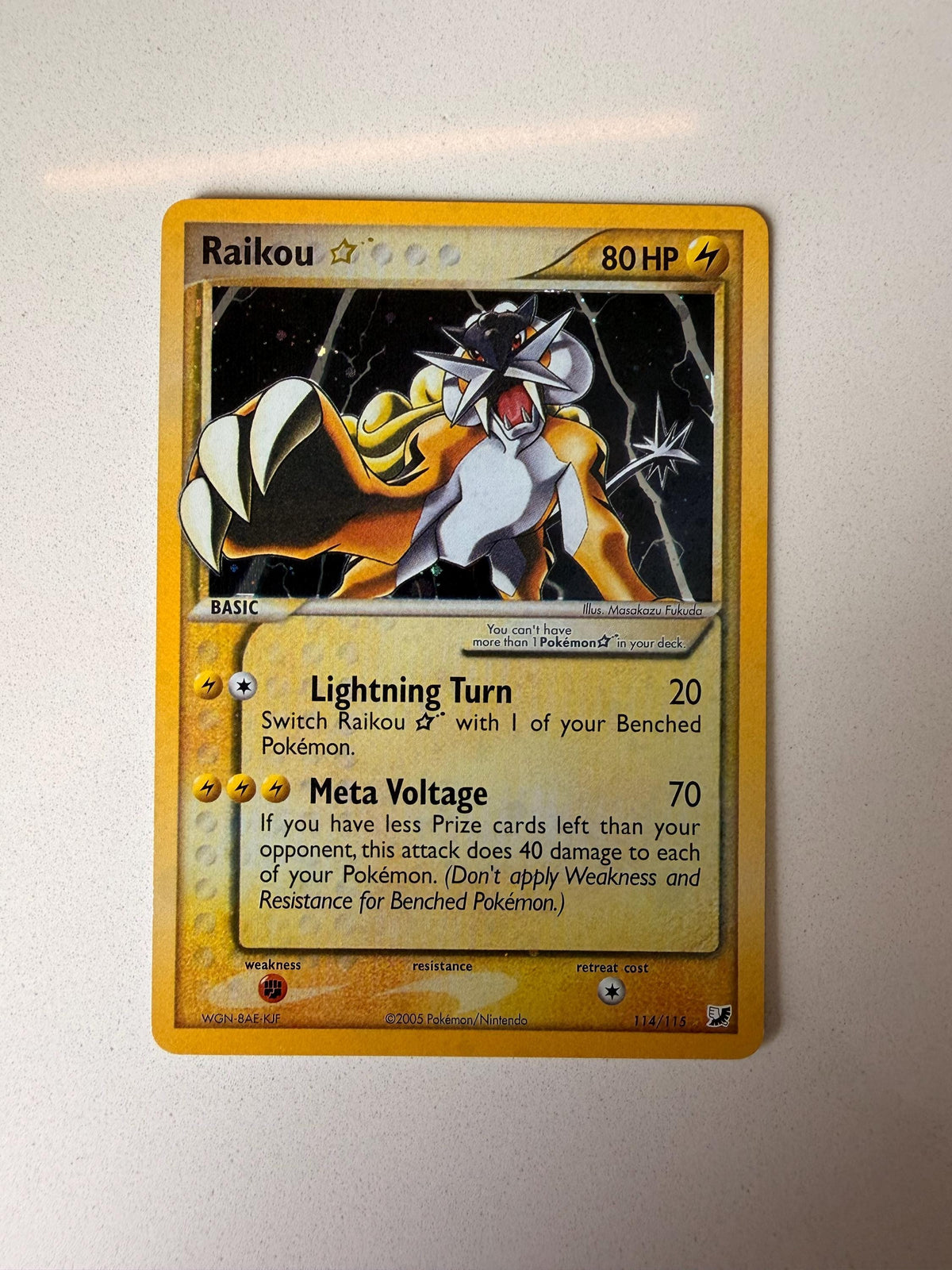 Raikou Gold Star #114 Unseen Forces proxy card, not real novelty