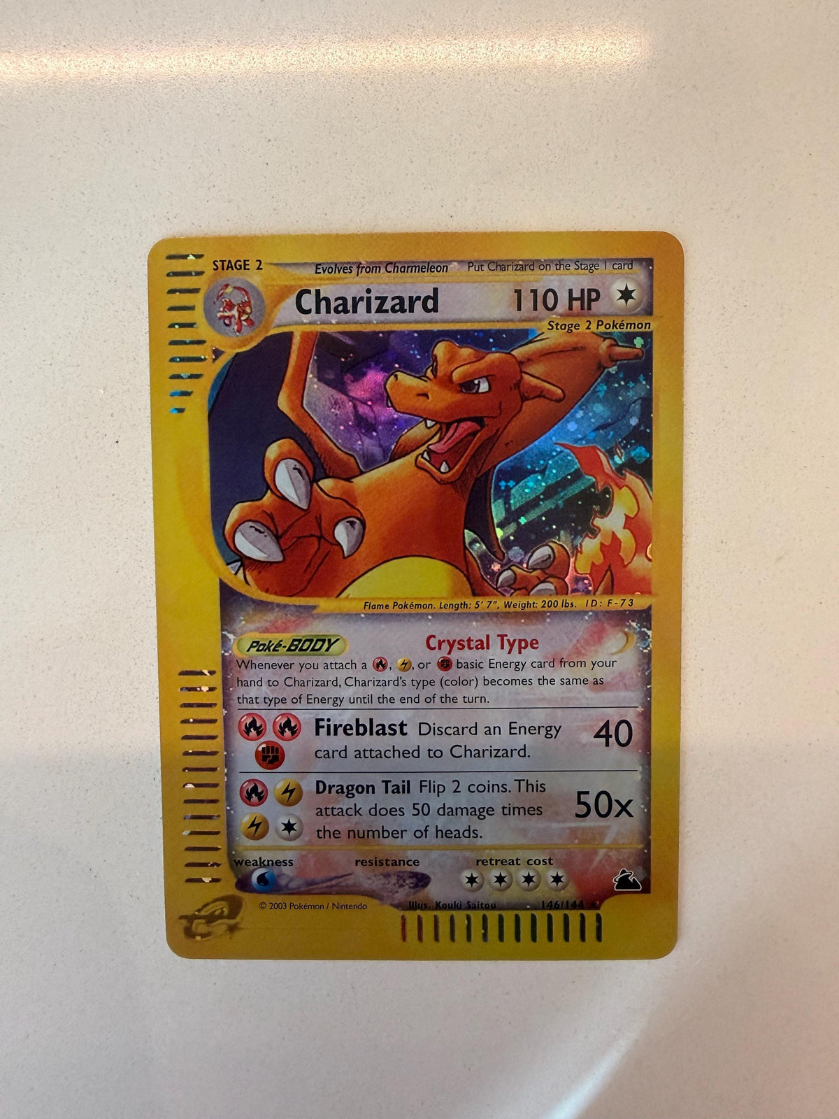 Charizard #146 Skyridge proxy card, not real novelty