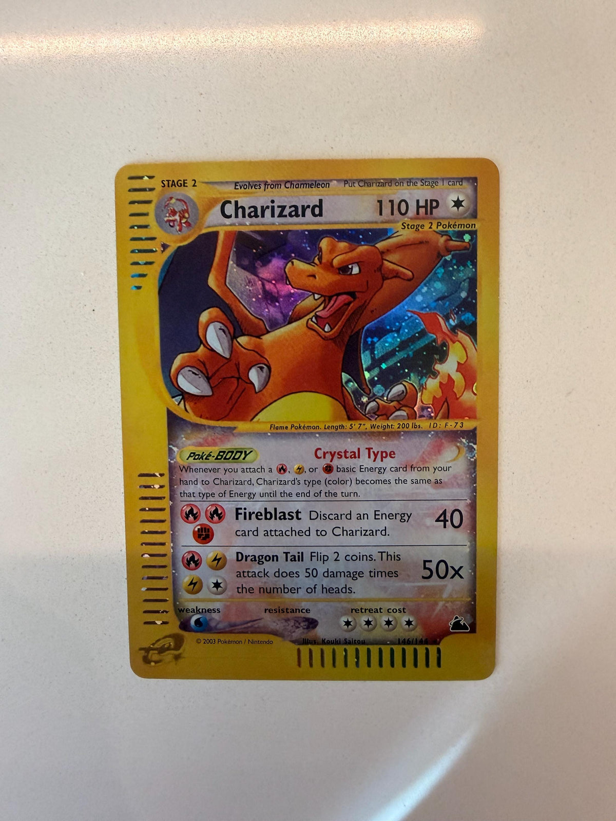 Charizard #146 Skyridge proxy card, not real novelty